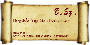 Bogdány Szilveszter névjegykártya