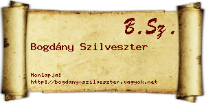 Bogdány Szilveszter névjegykártya