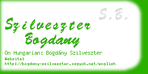 szilveszter bogdany business card